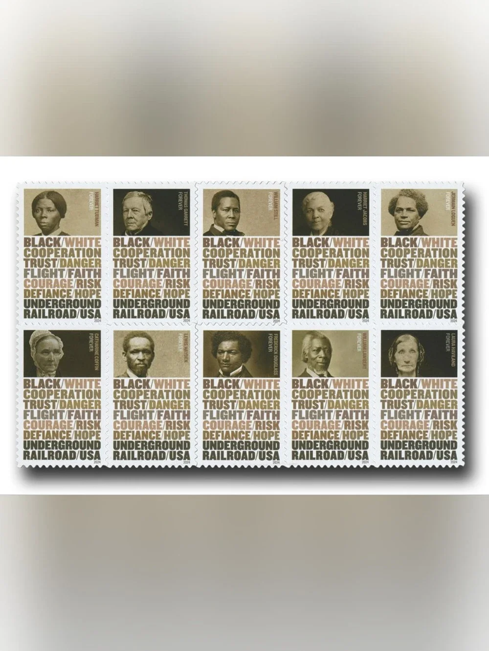 100 Underground Railroad Forever 2024‎ Stamps USPS Black History Slavery